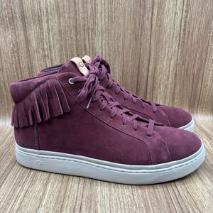 UGG Mens "Cali" Fringe Pinot Noir Suede High Top Trainer Boots US 13 New